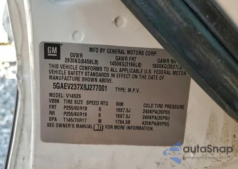 2008 Buick Enclave Cxl z USA, uszkodzony, nr VIN 5GAEV237X8J277001